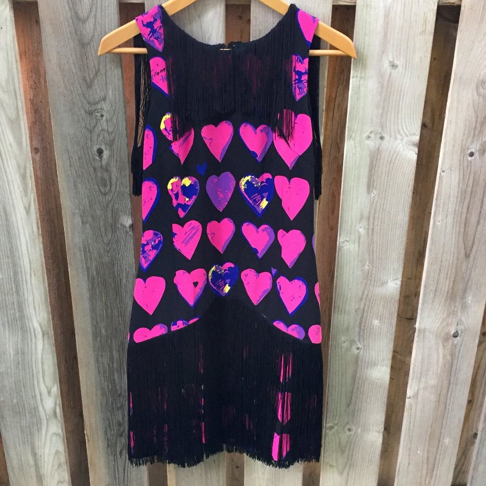 Versace for H&M black flapper heart silk dress - 6